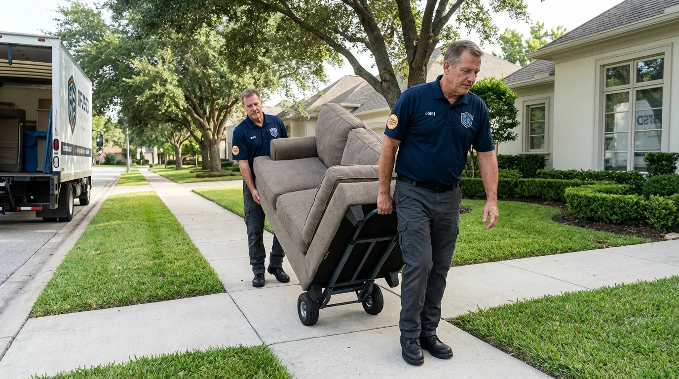 Local residential moving crew loading furniture in Gray Summit, MO